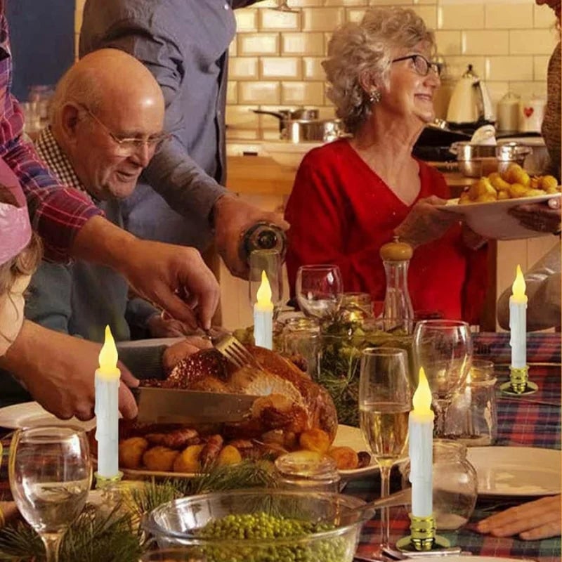 Enchanting LED Wand Candles with Remote Control Wand - Pack of 12