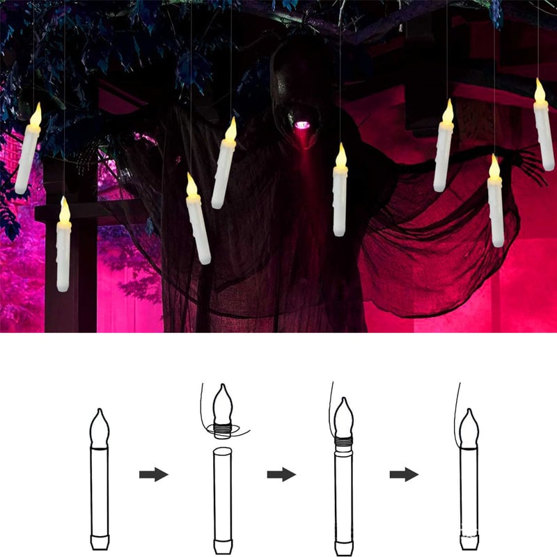 Enchanting LED Wand Candles with Remote Control Wand - Pack of 12