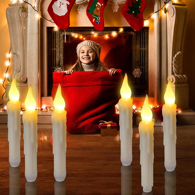 Enchanting LED Wand Candles with Remote Control Wand - Pack of 12