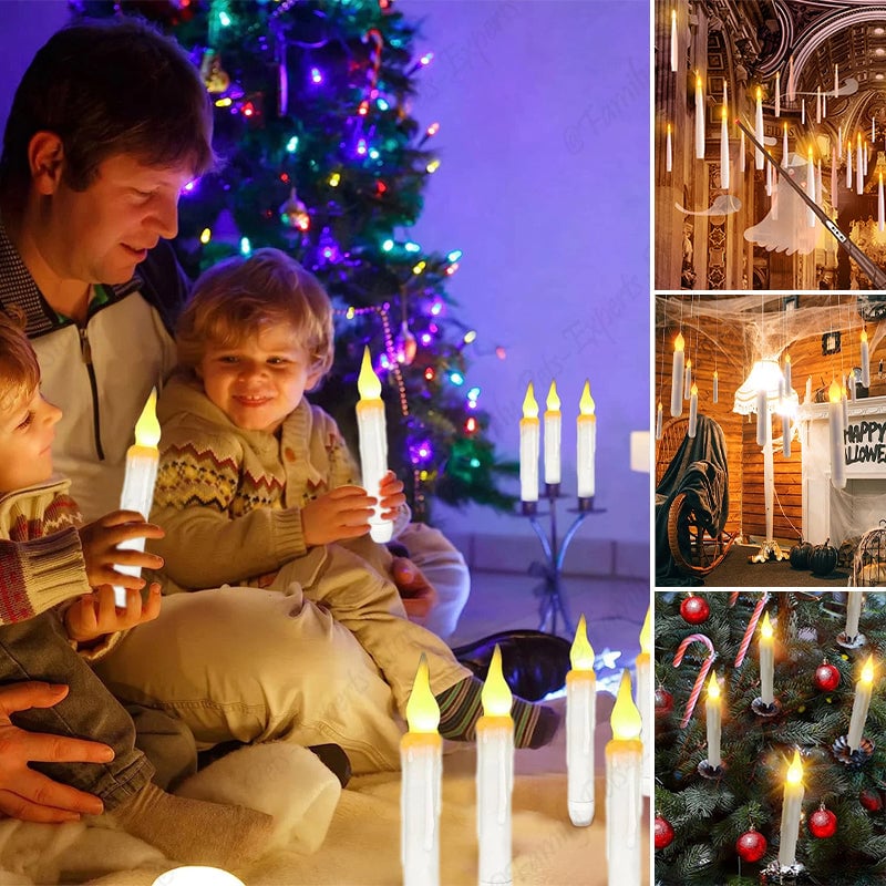 Enchanting LED Wand Candles with Remote Control Wand - Pack of 12